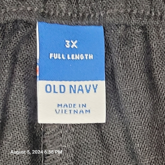 OLD NAVY, Black, wide-leg, high-waisted, linen blend trousers. Sz  3X. NWT - Picture 4 of 10
